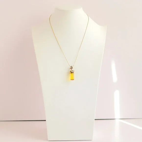 Baltic Lithuanian Amber and Garnet Necklace in 14k Gold Plated s925 - Picture 5 of 6